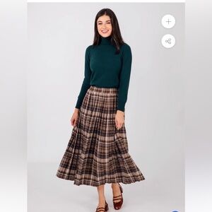 KIEL JAMES PATRICK Plaid Brown Women's Skirt